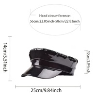 Chapeau de capitaine en similicuir noir en gros, vierge, pour cosplay DIY, unisexe