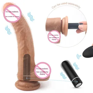 Telecomando in plastica pene giocattoli sessuali vibranti dildo per le donne in morbida gomma siliconica pene con forte ventosa - Product Image 2