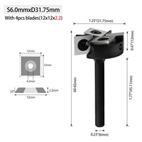 Fresa de carburo sólido de 4 filos con vástago en T, S8.0x38.1mm, longitud efectiva de 12-14mm para corte y fresado de paneles
