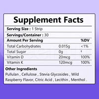 Vente en gros OEM : Film dissolvable naturel de Vitamine D3 K2 pour la santé immunitaire et osseuse – Bandes buvables de Vitamines D