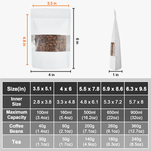 Sachet d'emballage alimentaire en aluminium avec fermeture éclair, argenté, 250 ml, pour bonbons, refermable, compostable, 200 g, en papier kraft, semi-transparent, à fond plat - Product Image 3