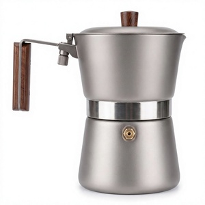Wholesale Ultralight Pure Titanium Moka Pot Portable Outdoor Camping Espresso Coffee Maker Stove Top Coffee <strong>Kettle</strong> - Product Image 1