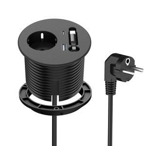 ETL pour prise USB ronde certifiée Bureau caché Extension <span class=keywords><strong>de</strong></span> câble <span class=keywords><strong>de</strong></span> charge rétractable Prise <span class=keywords><strong>de</strong></span> sortie US/UK/EU pour industriel - Product Image 1
