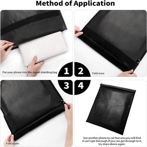 Paquete de 3 Bolsas Faraday Personalizadas para Laptop, Tablet, Teléfono Móvil, Llaves de Auto, Documentos, Ignífugas, Impermeables, Bloqueador de Señal RFID, Bolsa Negra - Product Image 6