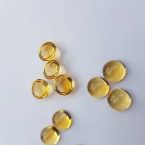 Cabochon de quartz citrine naturel, forme ronde, dos plat, pierre précieuse calibrée pour la fabrication de bijoux, pierre de naissance, fournisseur de bagues et colliers - Product Image 4