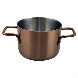 Mini cazuela de acero inoxidable para servir comida, olla caliente de alta calidad, Color Cobre, exterior - Product Image 1