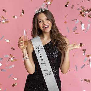 تاج نسائي لعيد الميلاد, تيجان نسائي لعيد الميلاد ، من سبيكة <span class=keywords><strong>16</strong></span> ، معه وشاح ووشاح وقوس قزح ، مناسب للحفلات - Product Image 4