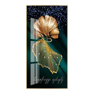 Canvas Afdrukken Custom Gouden Blad Print Olie Foto 'S Abstracte Woonkamer Diamond Painting Decoratief Schilderij Muurkunst