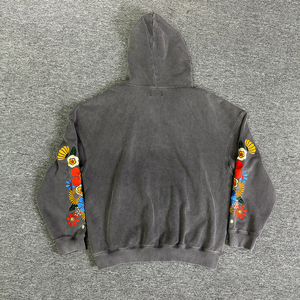 Prix usine personnalisé imprimé hommes à capuche surdimensionné 100% coton lourd à capuche vintage lavage à l'acide sweats à capuche pour homme - Product Image 2