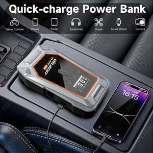 Démarreur <span class=keywords><strong>de</strong></span> Voiture Compact et Portable, Batterie Externe 16000mAh, Gonfleur <span class=keywords><strong>de</strong></span> Pneus à Affichage Numérique pour Assistance Routière - Product Image 4