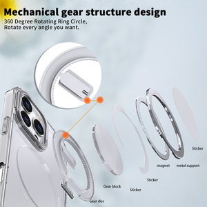Nuevas llegadas 2025 de lujo 360 funda de teléfono con soporte magnético plegable giratoria para <span class=keywords><strong>iPhone</strong></span> 16 <span class=keywords><strong>11</strong></span> 13 14 15 Pro Max funda de armadura a prueba de golpes - Product Image 3