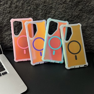 Funda Transparente Degradada de Colores, Resistente a Golpes, para <span class=keywords><strong>Samsung</strong></span> Galaxy S26 S23 <span class=keywords><strong>S22</strong></span> Ultra S25 S24 <span class=keywords><strong>Plus</strong></span>, Carga Inalámbrica, Cubierta Magnética - Product Image 1