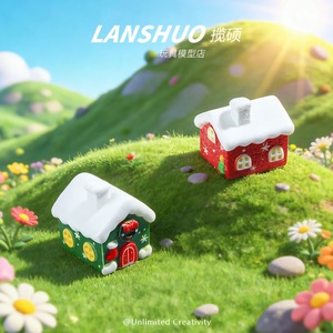 Adornos de Resina Lanshuo con Forma de Casa de Dibujos Animados, Decoraciones de Paisajes en Miniatura para Decoración del Hogar, Accesorios de Bricolaje - Product Image 4