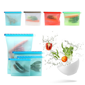 Hot Selling Bpa Free Reusable Leakproof Silicone Storage Bags Freezer Fresh Food Storage Bag