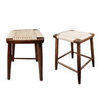 Tabouret de cuisine en bois en corde rembourrée populaire, chaise de Bar, tabouret de comptoir