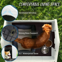 Pawise modernes Outdoor Indoor Kunststoff-Haustier-Hundehaus in mehrfacher Größe mit erhöhten Boden und Lüftungsöffnungen für kleine mittlere große Hunde