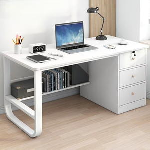 Elegante <span class=keywords><strong>escritorio</strong></span> moderno para estudiantes con marco de metal superior de madera, mesa de estudio sencilla para el hogar, oficina, <span class=keywords><strong>escritorio</strong></span> para ordenador, <span class=keywords><strong>estantería</strong></span> - Product Image 4