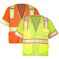 Vêtement de sécurité haute visibilité de type R classe 3 ANSI 107, série Premium Brillante, veste de travail de sécurité à fermeture rapide