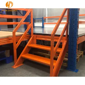 Heavy Duty Steel Attic Flooring / Multi Tier Rack Mezzanine Structure With Stair