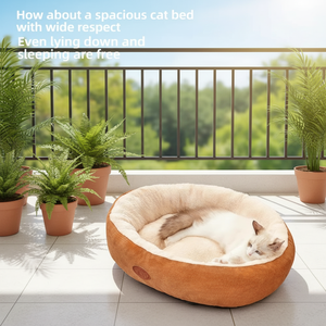 गर्म अंडाकार पालतू पालतू बिस्तर अल्ट्रा-नरम उच्च-उछाल पीपी कपास हल्का पोर्टेबल शीतकालीन गर्मी स्थायित्व हाथ धोने योग्य इनडोर बिल्लियों - Product Image 4