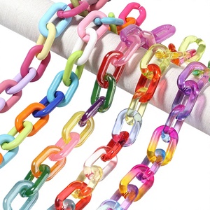 Cadena de Eslabones de Plástico Acrílico Colorida, Cadena de Lucite para Pulseras, Accesorio de Joyería DIY, Cuentas Decorativas - Product Image 3