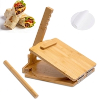 Nouveau modèle 2026 : Presse à tortillas en bois améliorée et rotative avec rouleau à pâtisserie pour la préparation maison de tortillas, roti, chapati et tacos