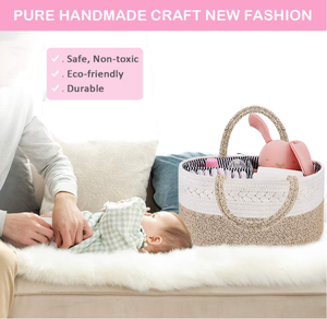 Cesta <span class=keywords><strong>de</strong></span> algodón <span class=keywords><strong>de</strong></span> alta calidad para bebé y artículos diversos, personalizado, diseño nuevo, barato, respetuoso con el medio ambiente, 2021 - Product Image 2