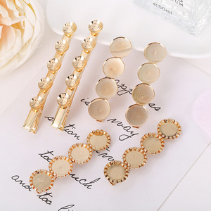 Pinces à cheveux plaquées or 12 cm, épaisse, à barrette simple avec éléments floraux, pour usage quotidien, boucle de bijoux de haute qualité - Product Image 1