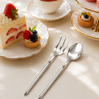 Ensemble de couverts 304 Creative Neptune en acier inoxydable avec finition miroir pour desserts, gâteaux et thé