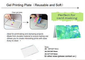 A5 tái sử dụng rõ ràng Gel in ấn Mat trong suốt mềm cao su Craft Board Gel in ấn tấm cho nghệ thuật & DIY dự án - Product Image 6