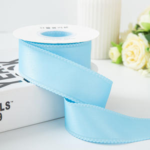 <span class=keywords><strong>Ruban</strong></span> à double vague en satin <span class=keywords><strong>de</strong></span> 4 cm, vente chaude, 50 yards, imprimé argenté, bord ondulé uni, polyester <span class=keywords><strong>et</strong></span> coton, accessoires pour cheveux - Product Image 6