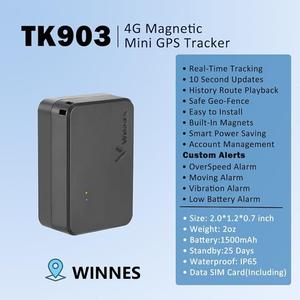 Winnes TK903ติดตาม GPS ขนาดเล็ก4G ล่าสุดอุปกรณ์ GPS รถยนต์แบบพกพาพร้อม IOT ซิมการ์ด GSM & GPRS ติดตามพีซีมุมมอง - Product Image 4