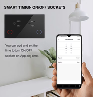 Prise murale double intelligente WiFi Tuya avec télécommande US 15A, 2 prises électriques, avec surveillance de la consommation électrique, interrupteur tactile et prise
