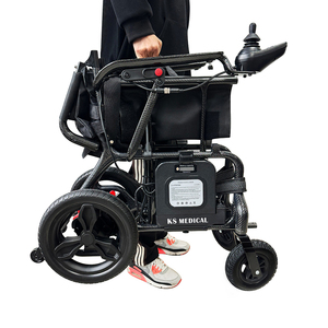 Silla de Ruedas Plegable Ligera de Fibra de Carbono KSM-507P con Batería Extraíble y Asiento Ergonómico, Ayuda de Movilidad Eléctrica - Product Image 4