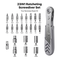 Jeu de tournevis à cliquet professionnel AXTH 23 en 1 avec embouts magnétiques, kit multi-outils pour bricolage, réparation et entretien domestique, fournisseur en gros