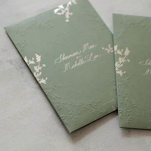 Supports Personalized Customization, Wedding Envelope Greeting Cards, <b>Wax</b> <b>Seal</b> Envelopes, Gold Stamping, Colorless Embossing - Product Image 1
