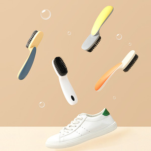 Zenidoo Small Handheld Eco-Friendly Silicone Shoe Cleaning <b>Brush</b> Plastic Handle Nylon Bristles Lightweight Home Use Laundry - Product Image 2
