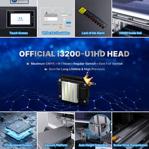 Tête I3200-U1HD d'impression <span class=keywords><strong>couleur</strong></span> <span class=keywords><strong>Laser</strong></span> or argent de haute qualité 30*50cm imprimante à plat UV à plate-forme réglable pour cartes de tasse - Product Image 3