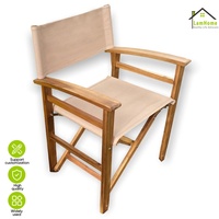 Chaise de Réalisateur en Bois de Hêtre Robuste et Élégante pour Négociations en Extérieur, Patio, Bureau, Terrasse, Réunions, Voyage, et Arrière-plan de Prise de Vue