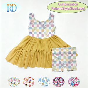 Robe de sport pour fille, nouvelle collection, sans manches, imprimée, en maille, avec short intégré, pour yoga et activités sportives - Product Image 4