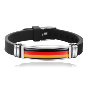 Bracelet en silicone écologique de style sportif avec drapeau allemand, personnalisé, <span class=keywords><strong>Euro</strong></span> Top 24 équipes, drapeau national, promotionnel - Product Image 1