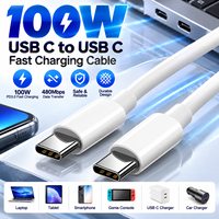 Câble USB C vers USB C 100W PD 5A, câble de charge rapide type C avec puce pour ordinateur portable, tablette, téléphone, appareils USB C, 1M 2M