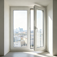 Fenêtre à battant en PVC avec protection UV et moustiquaire intégrée pour balcon, anti-moustiques et anti-poussière