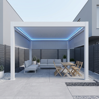 Pergola bioclimatique intelligente à toit rigide en aluminium robuste, personnalisable, avec grandes structures de jardin