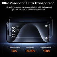 Protections d'écran en verre trempé ultra-minces, anti-poussière, HD clair, dureté 9H, pour 18 17 16 15 14 13 12 Pro Max