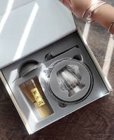 Ensemble cadeau moderne en acier inoxydable chromé écologique pour café, thé et matcha