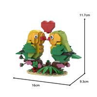 Jeu de construction créatif 'Amorous Birds' MOC à assembler soi-même - 40 pièces en plastique ABS - Excellent cadeau pour les jeunes passionnés de briques