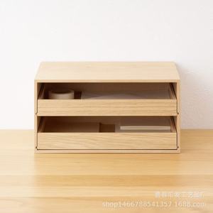 Wooden Desktop <b>Drawer</b> Organizer Rectangle Solid Color Tabletop Mount Office <b>Storage</b> <b>Box</b> for Home Use - Product Image 2