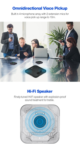 Speakerphone sistem Speaker ekstensi, konferensi Video nirkabel pembatal kebisingan mikrofon portabel Bt perusahaan Omnidirectional - Product Image 4