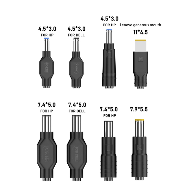 5.5*2.1mm 5521 Female to 4530 Male Conjoined DC Laptop Power Charging Conversion Plug Connector Jack Adapter